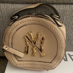 NY Collection Tan Gold Mini Bag with Structured Design